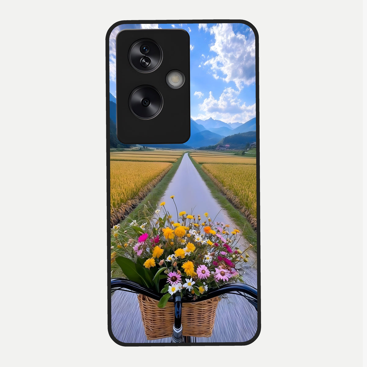  Golden Field Journey Glass Case For Oppo A79 back cover – full design glossy printed glass finish