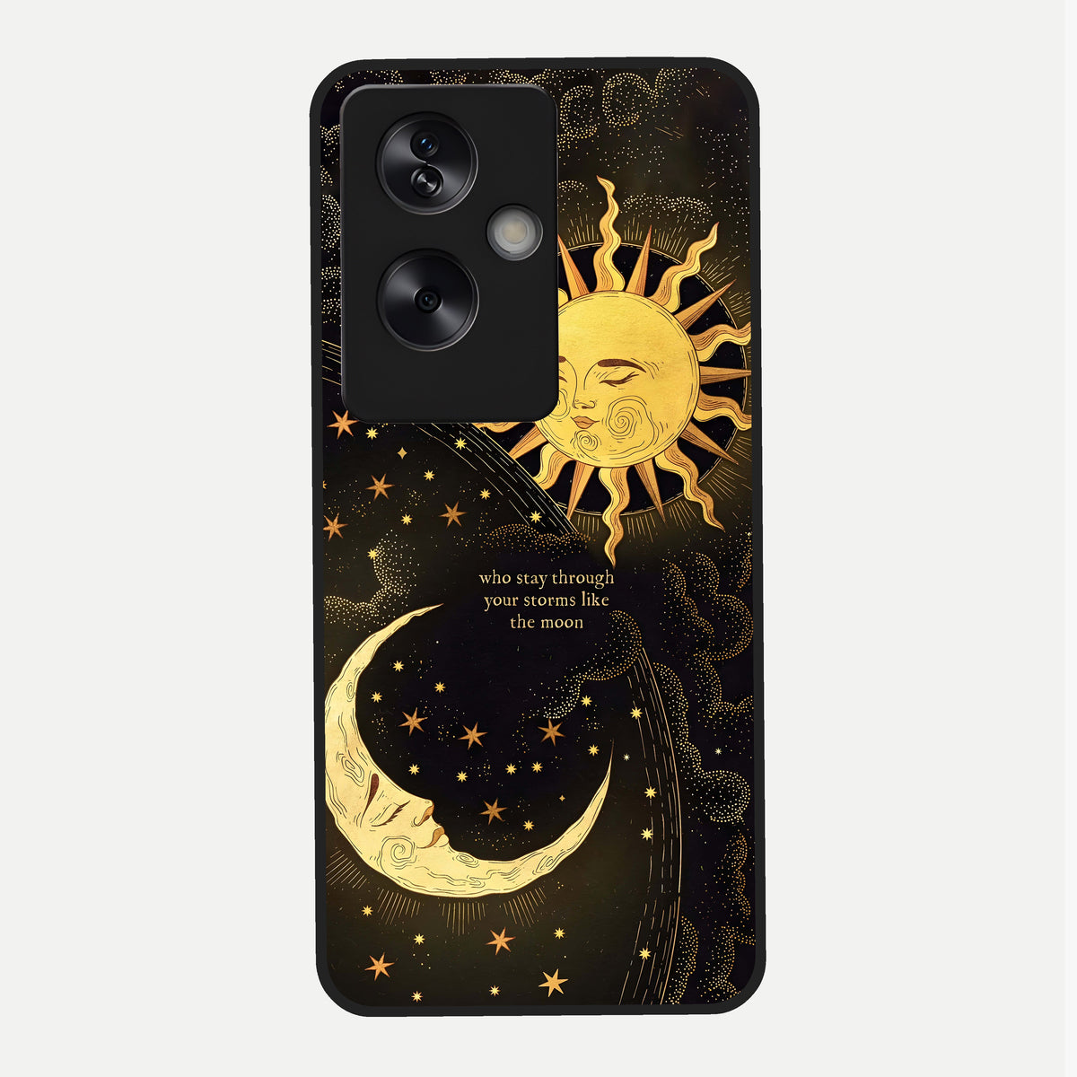  Golden Lunar Love Glass Case For Oppo A79 back cover – full design glossy printed glass finish