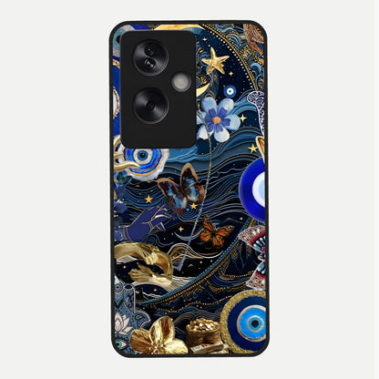  Golden Moon Magic Glass Case For Oppo A79 back cover – full design glossy printed glass finish