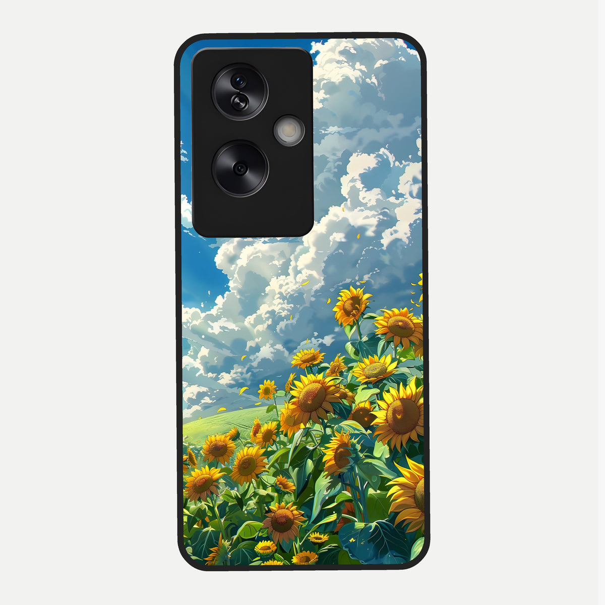  Golden Sun Glory Glass Case For Oppo A79 back cover – full design glossy printed glass finish