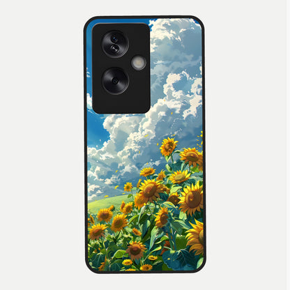  Golden Sun Glory Glass Case For Oppo A79 back cover – full design glossy printed glass finish