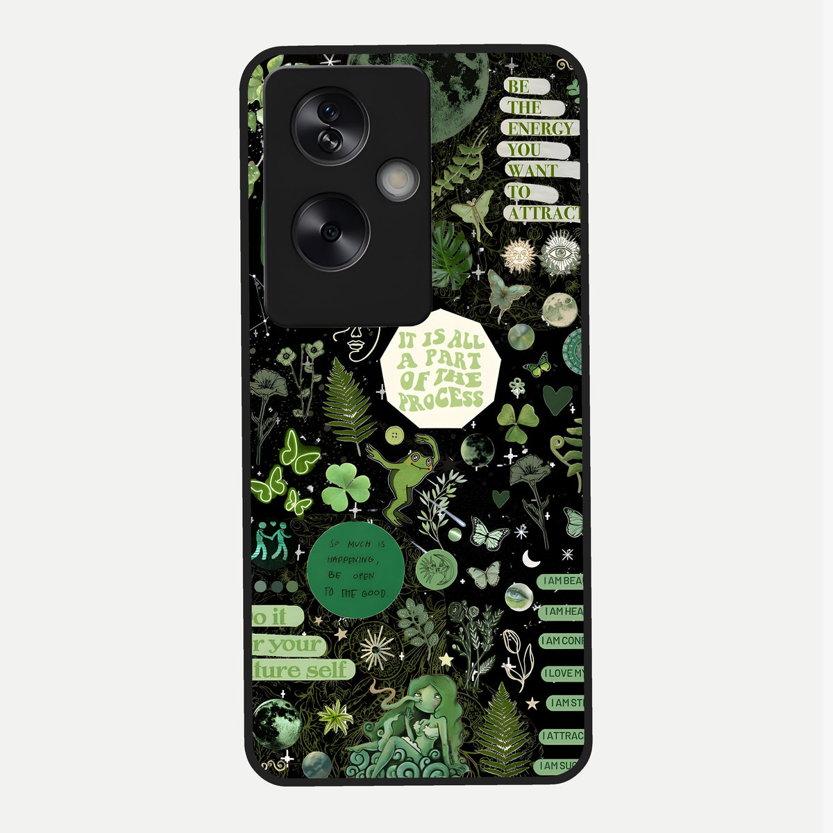  Green Mandala Pattern Glass Case For Oppo A79 back cover – full design glossy printed glass finish
