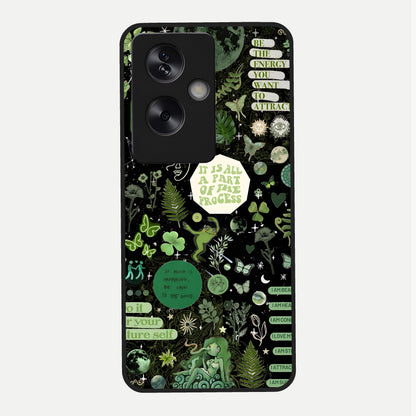  Green Mandala Pattern Glass Case For Oppo A79 back cover – full design glossy printed glass finish