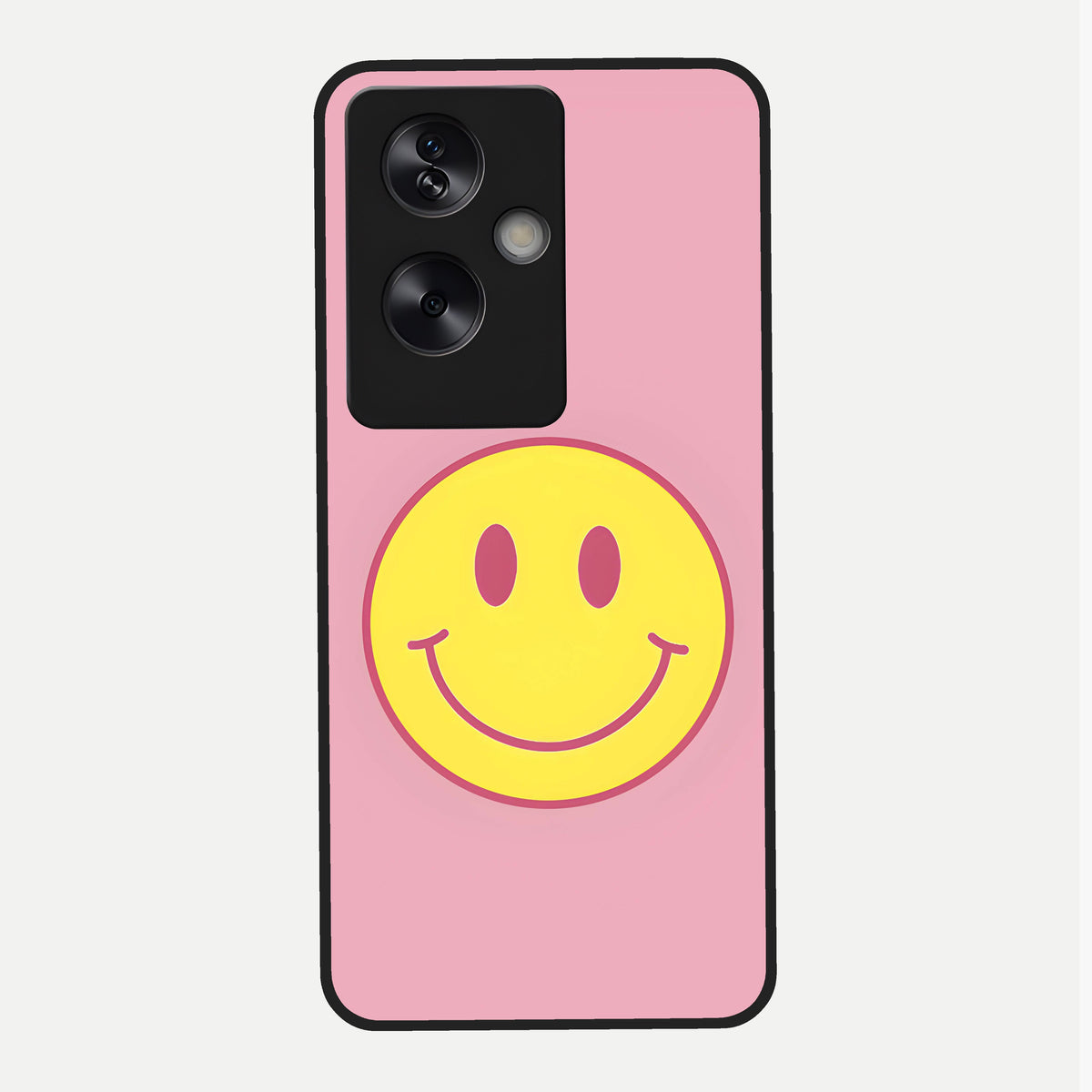  Happy Pink Mood Glass Case For Oppo A79 back cover – full design glossy printed glass finish