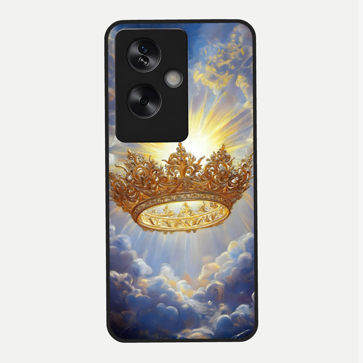  Heavenly Crown Light Glass Case For Oppo A79 back cover – full design glossy printed glass finish