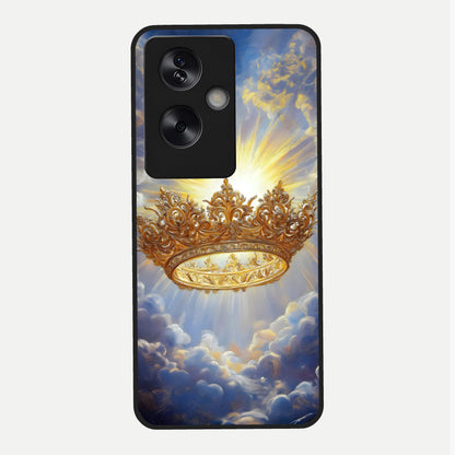  Heavenly Crown Light Glass Case For Oppo A79 back cover – full design glossy printed glass finish
