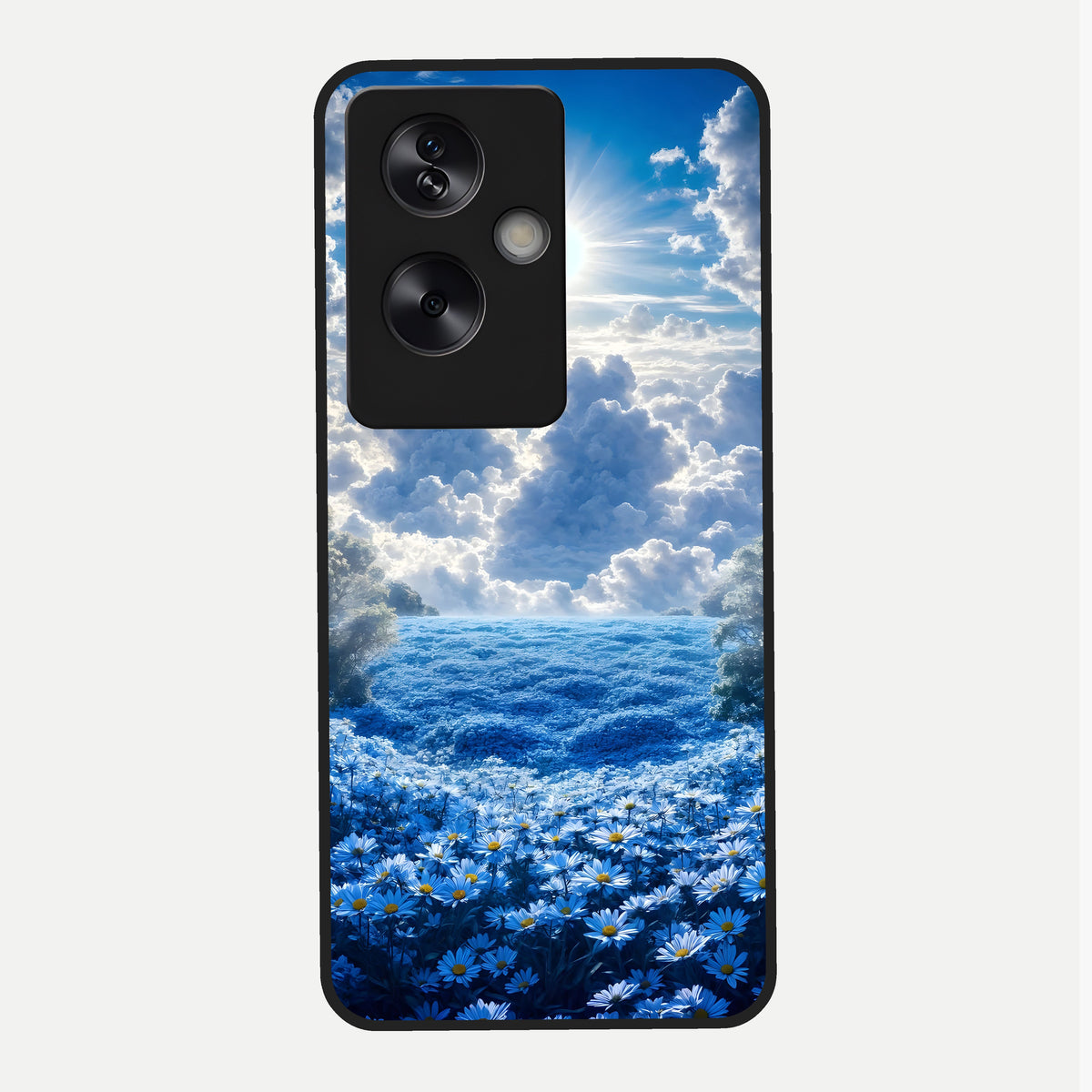  Heavenly Daisy Horizon Glass Case For Oppo A79 back cover – full design glossy printed glass finish