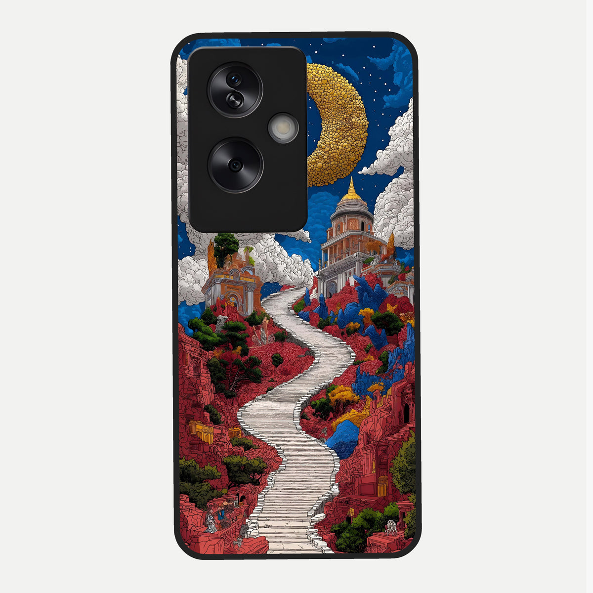  Heavenly Moon Path Glass Case For Oppo A79 back cover – full design glossy printed glass finish
