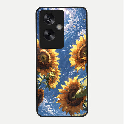  Heavenly Sunflower Rise Glass Case For Oppo A79 back cover – full design glossy printed glass finish