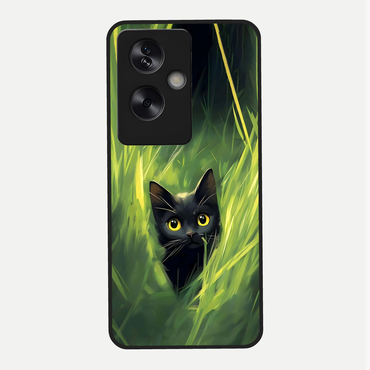  Hidden Cat Whisper Glass Case For Oppo A79 back cover – full design glossy printed glass finish