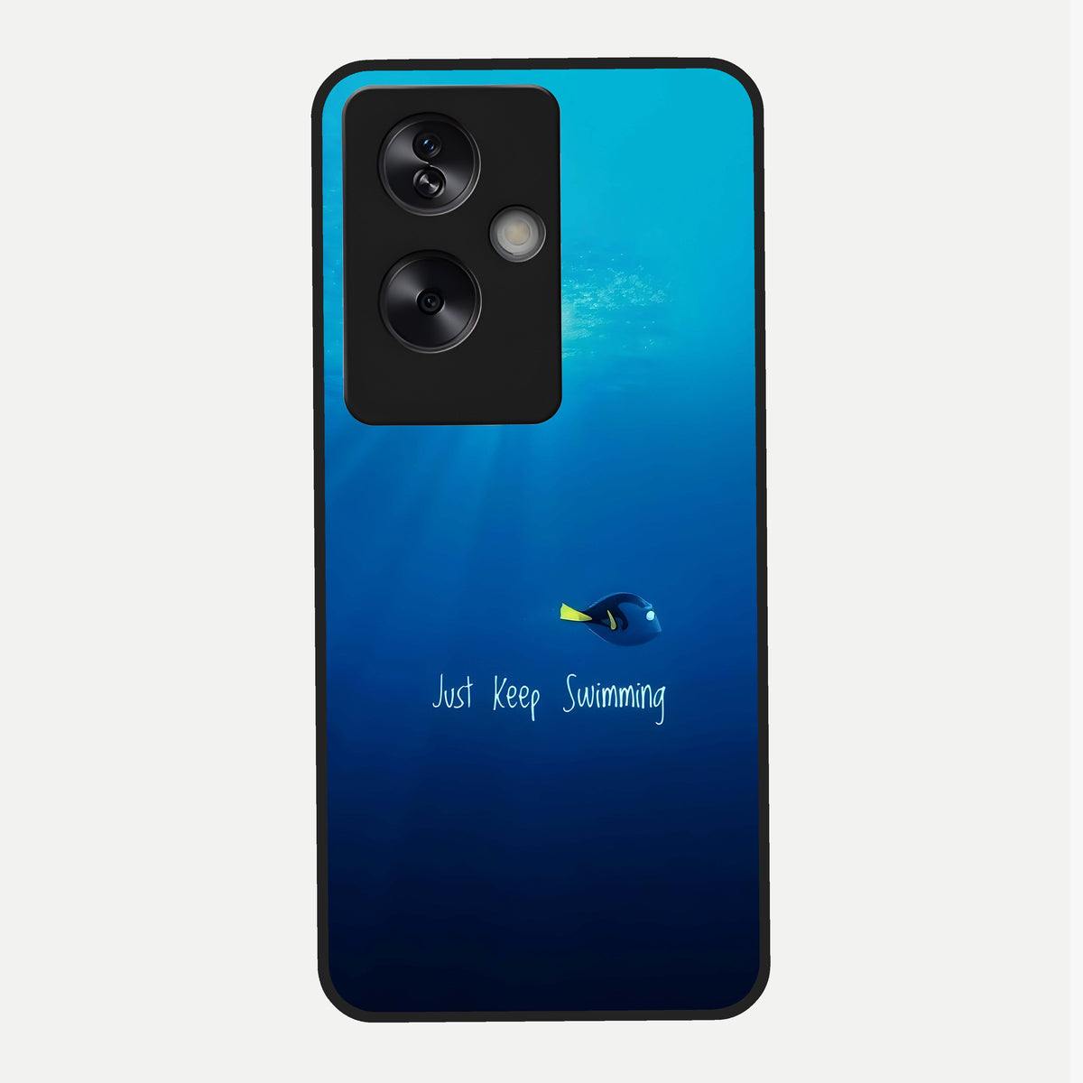  Just Keep Swimming Glass Case For Oppo A79 back cover – full design glossy printed glass finish