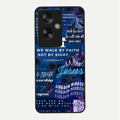  Kingdom Faith Glow Glass Case For Oppo A79 back cover – full design glossy printed glass finish