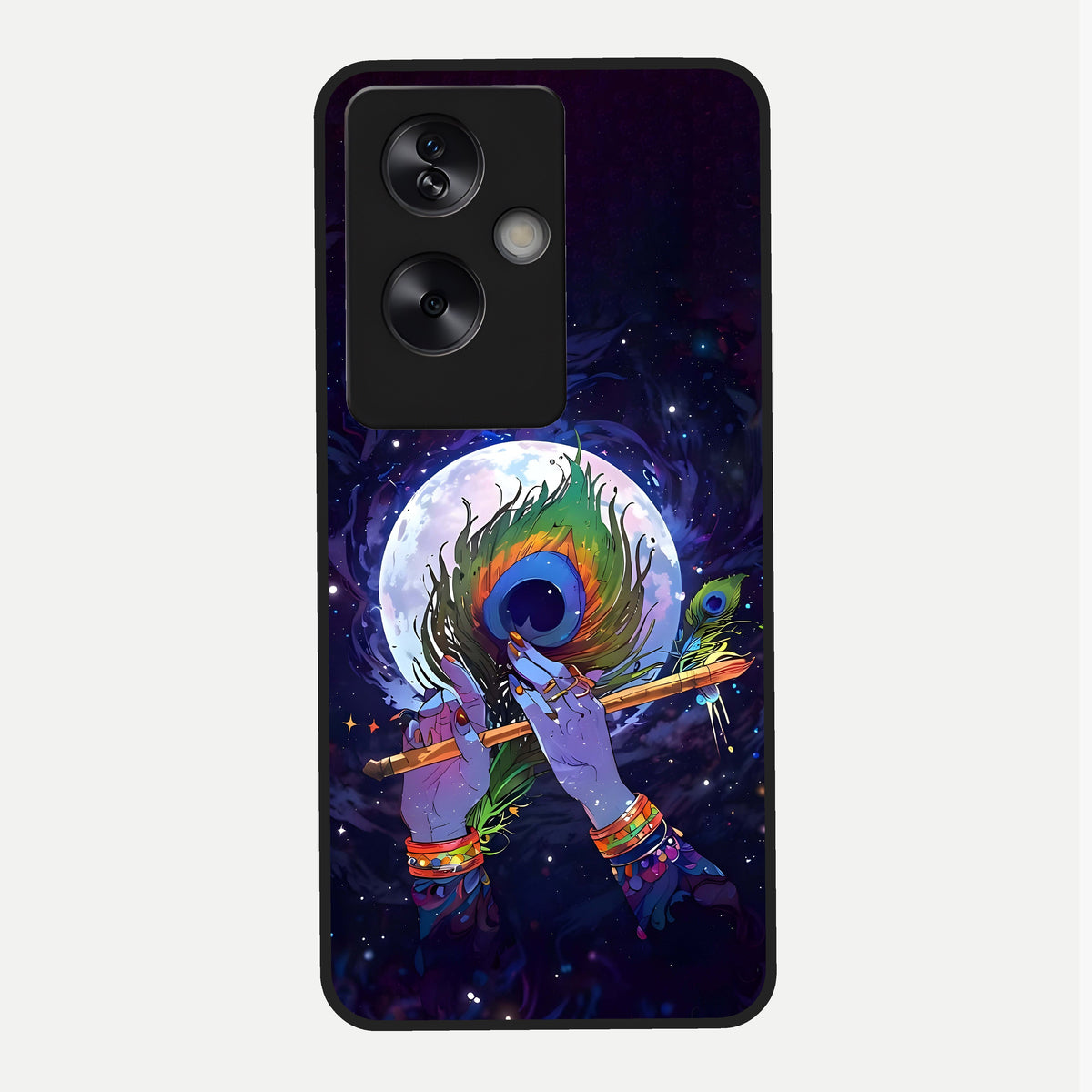  Krishna Hands Art Glass Case For Oppo A79 back cover – full design glossy printed glass finish