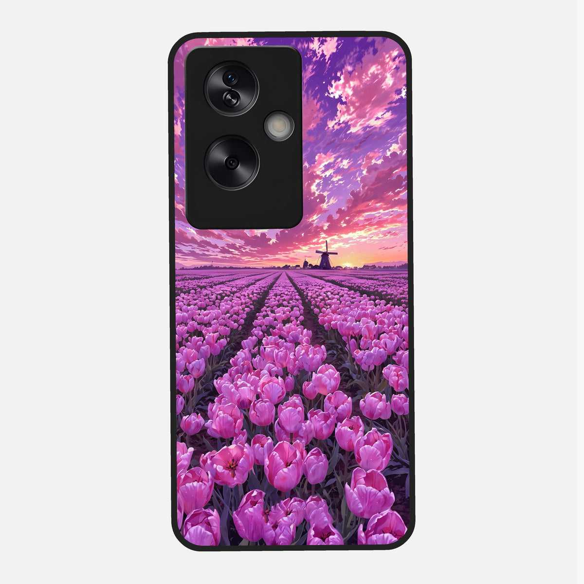  Lavender Dream Skies Glass Case For Oppo A79 back cover – full design glossy printed glass finish