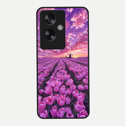  Lavender Dream Skies Glass Case For Oppo A79 back cover – full design glossy printed glass finish
