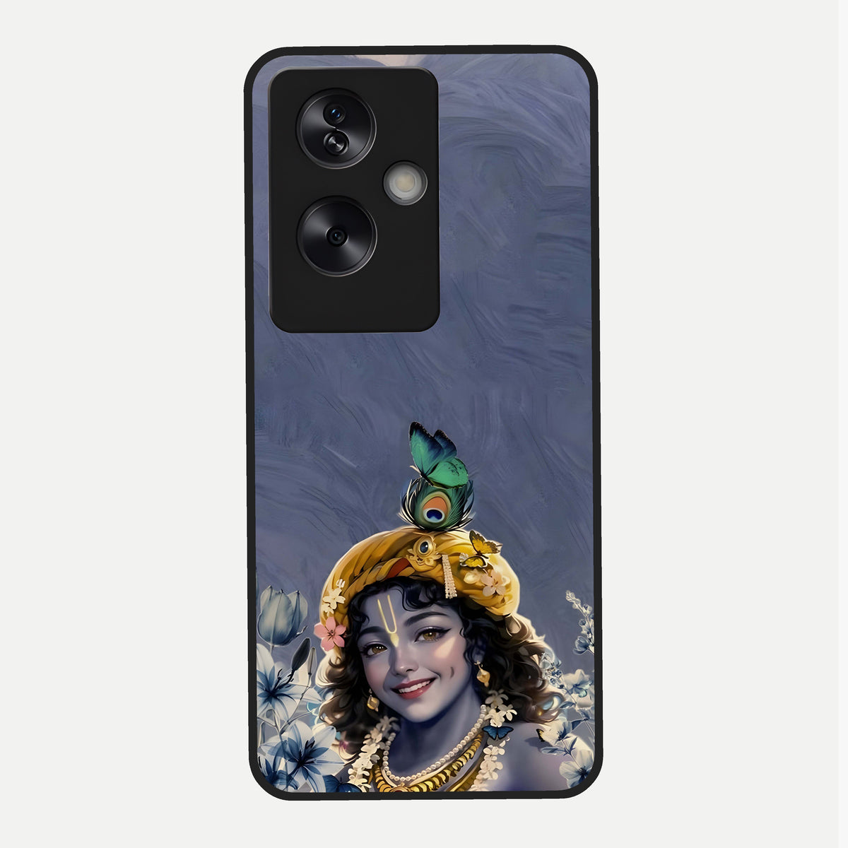  Lord Krishna Glass Case For Oppo A79 back cover – full design glossy printed glass finish
