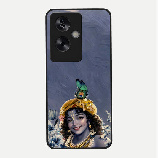  Lord Krishna Glass Case For Oppo A79 back cover – full design glossy printed glass finish