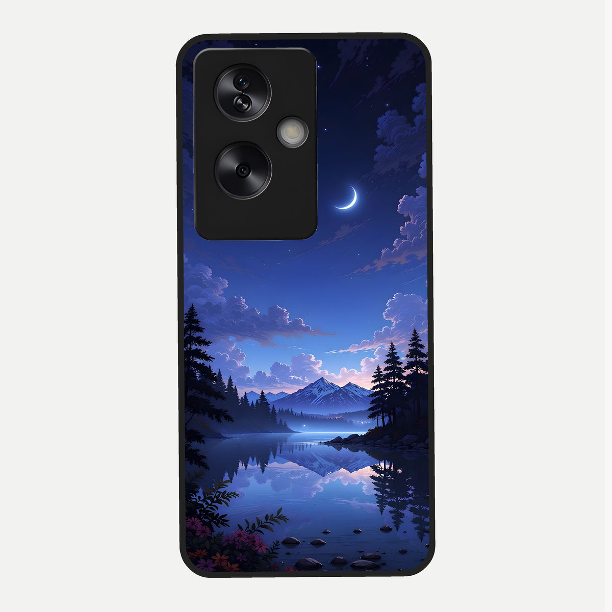  Midnight Lake Peace Glass Case For Oppo A79 back cover – full design glossy printed glass finish