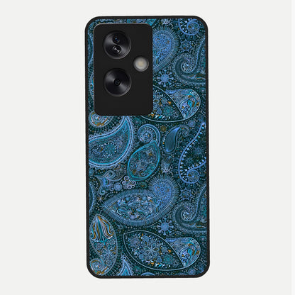  Midnight Paisley Glow Glass Case For Oppo A79 back cover – full design glossy printed glass finish