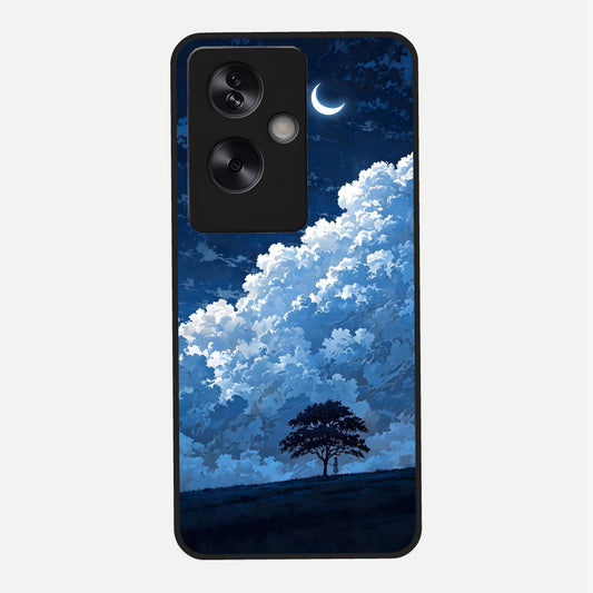  Midnight Sky Serenity Glass Case For Oppo A79 back cover – full design glossy printed glass finish