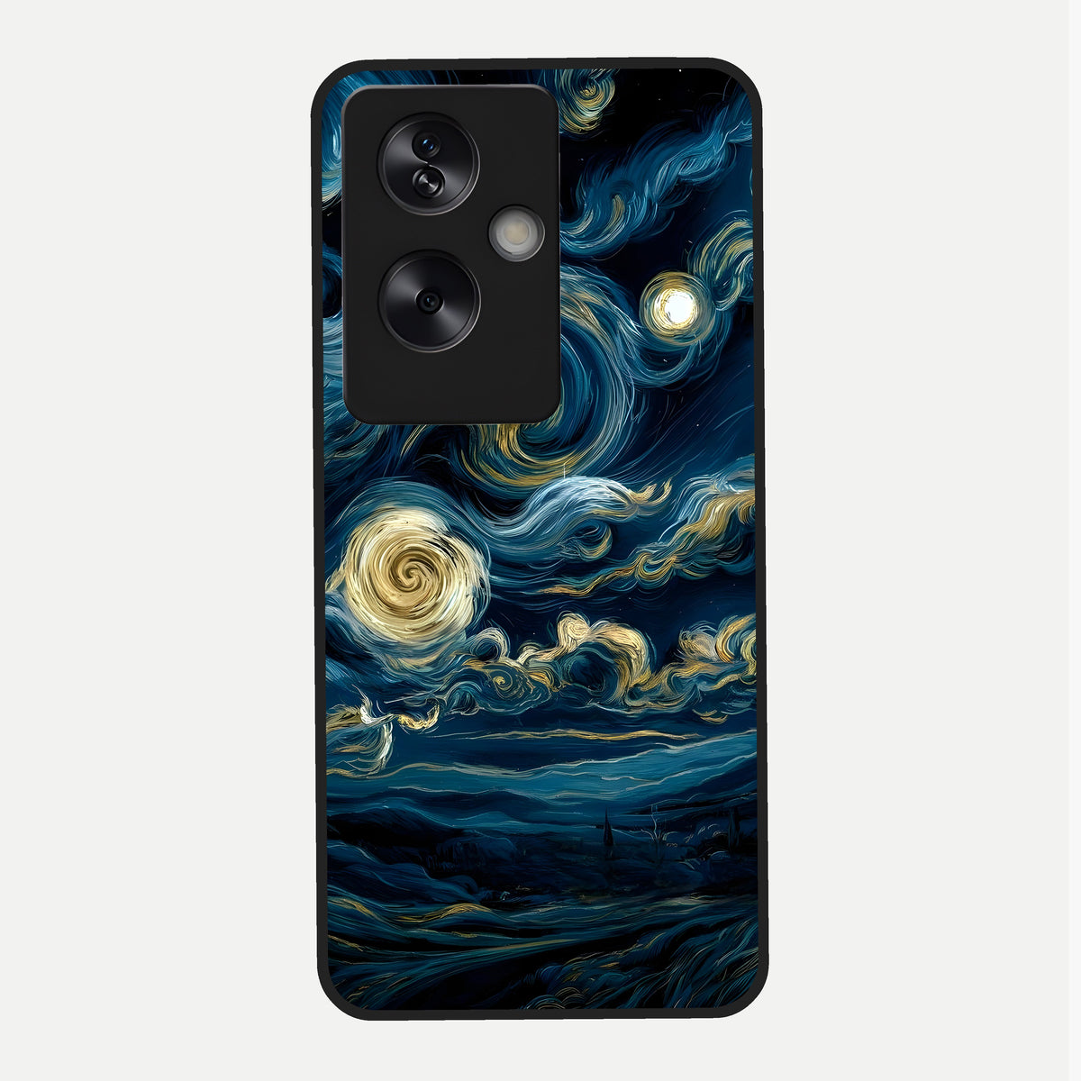 Midnight Sky Whirl Glass Case For Oppo A79 back cover – full design glossy printed glass finish