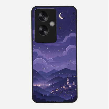  Minimal Night View Glass Case For Oppo A79 back cover – full design glossy printed glass finish