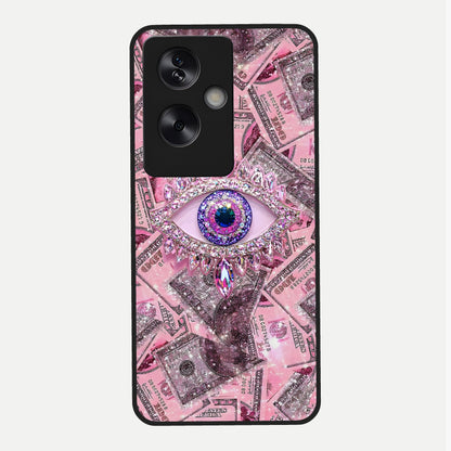  Money Eye Luxe Glass Case For Oppo A79 back cover – full design glossy printed glass finish