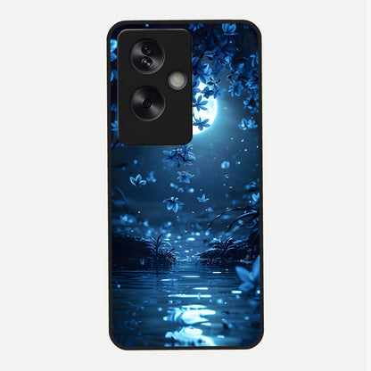  Moonlight Petal Dream Glass Case For Oppo A79 back cover – full design glossy printed glass finish