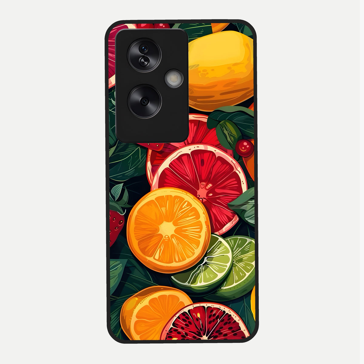  Multiple Fruits Glass Case For Oppo A79 back cover – full design glossy printed glass finish