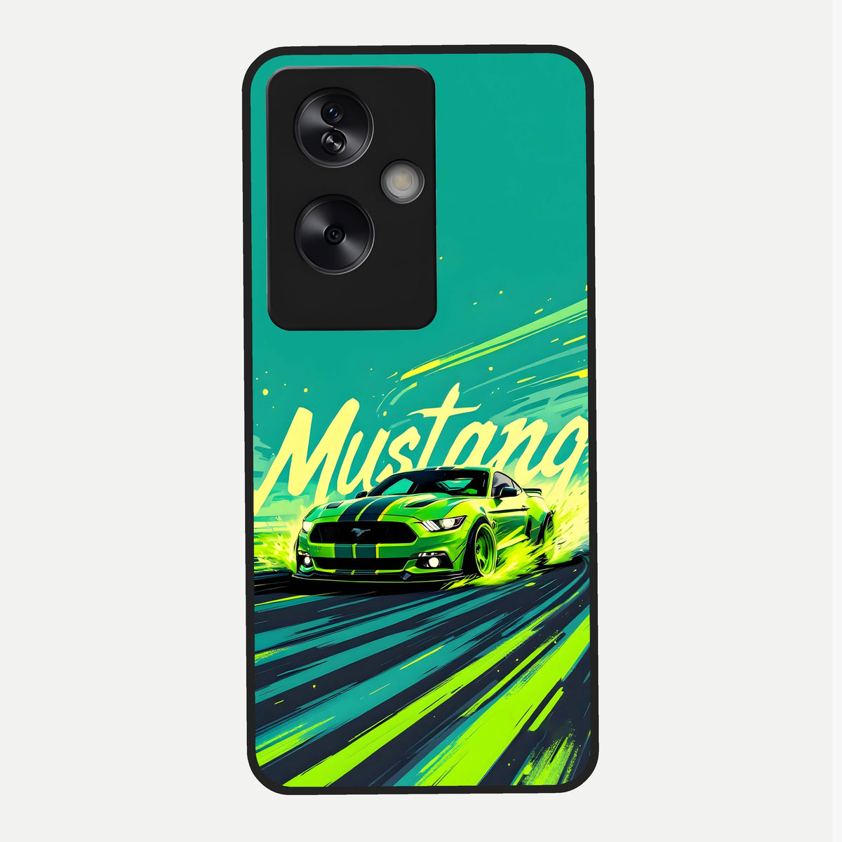  Mustang Bang Glass Case For Oppo A79 back cover – full design glossy printed glass finish