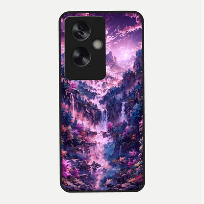  Mystic Cascade Peaks Glass Case For Oppo A79 back cover – full design glossy printed glass finish