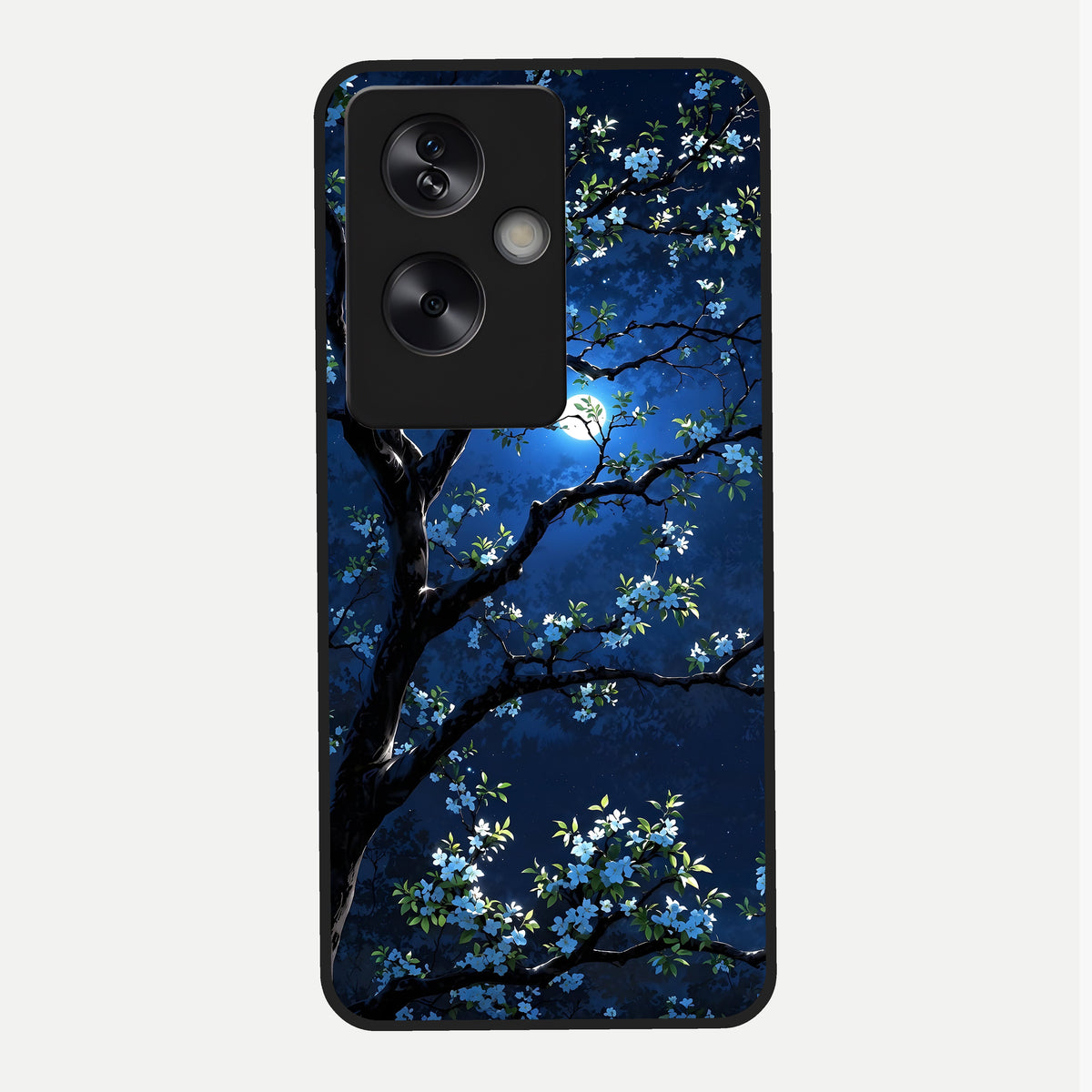  Mystic Floral Night Glass Case For Oppo A79 back cover – full design glossy printed glass finish