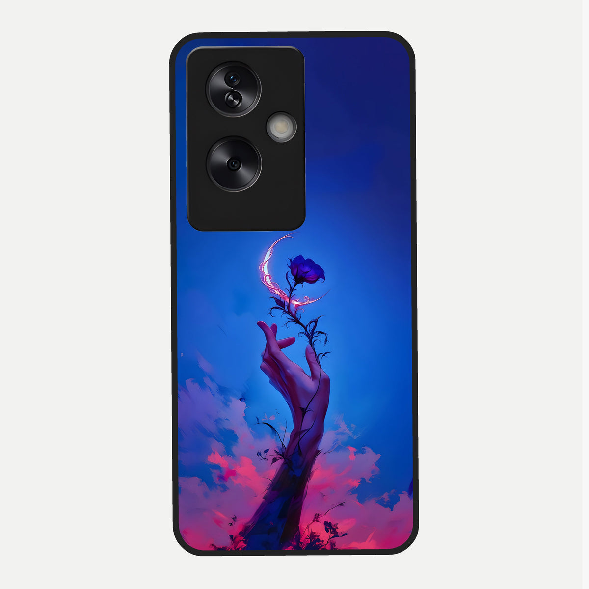  Mystic Hand Glass Case For Oppo A79 back cover – full design glossy printed glass finish