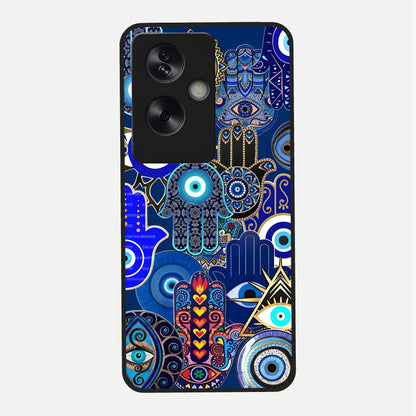  Mystic Palm Guard Glass Case For Oppo A79 back cover – full design glossy printed glass finish