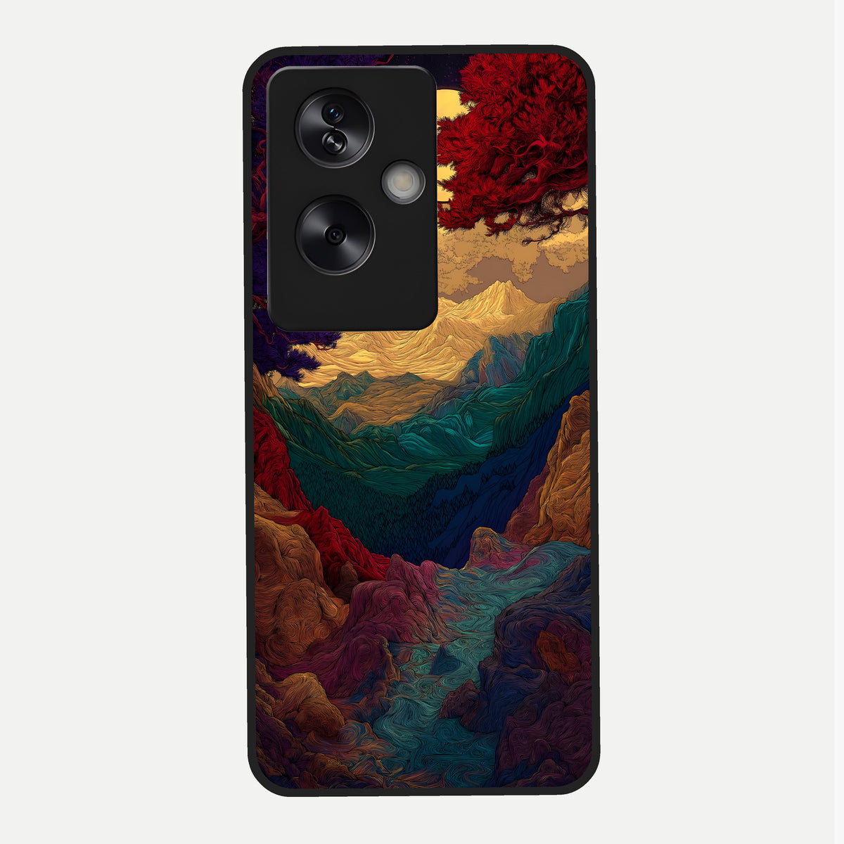  Mystic Valley Light Glass Case For Oppo A79 back cover – full design glossy printed glass finish