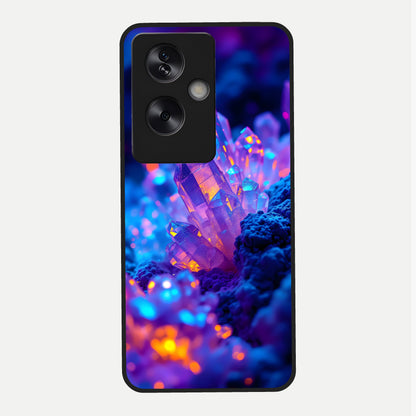  Neon Aura Shards Glass Case For Oppo A79 back cover – full design glossy printed glass finish