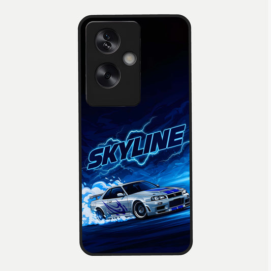  Neon Drift Beast Glass Case For Oppo A79 back cover – full design glossy printed glass finish
