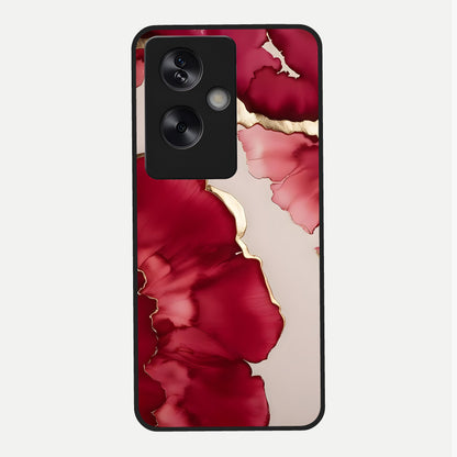  Pink And White Marble Glass Case For Oppo A79 back cover – full design glossy printed glass finish