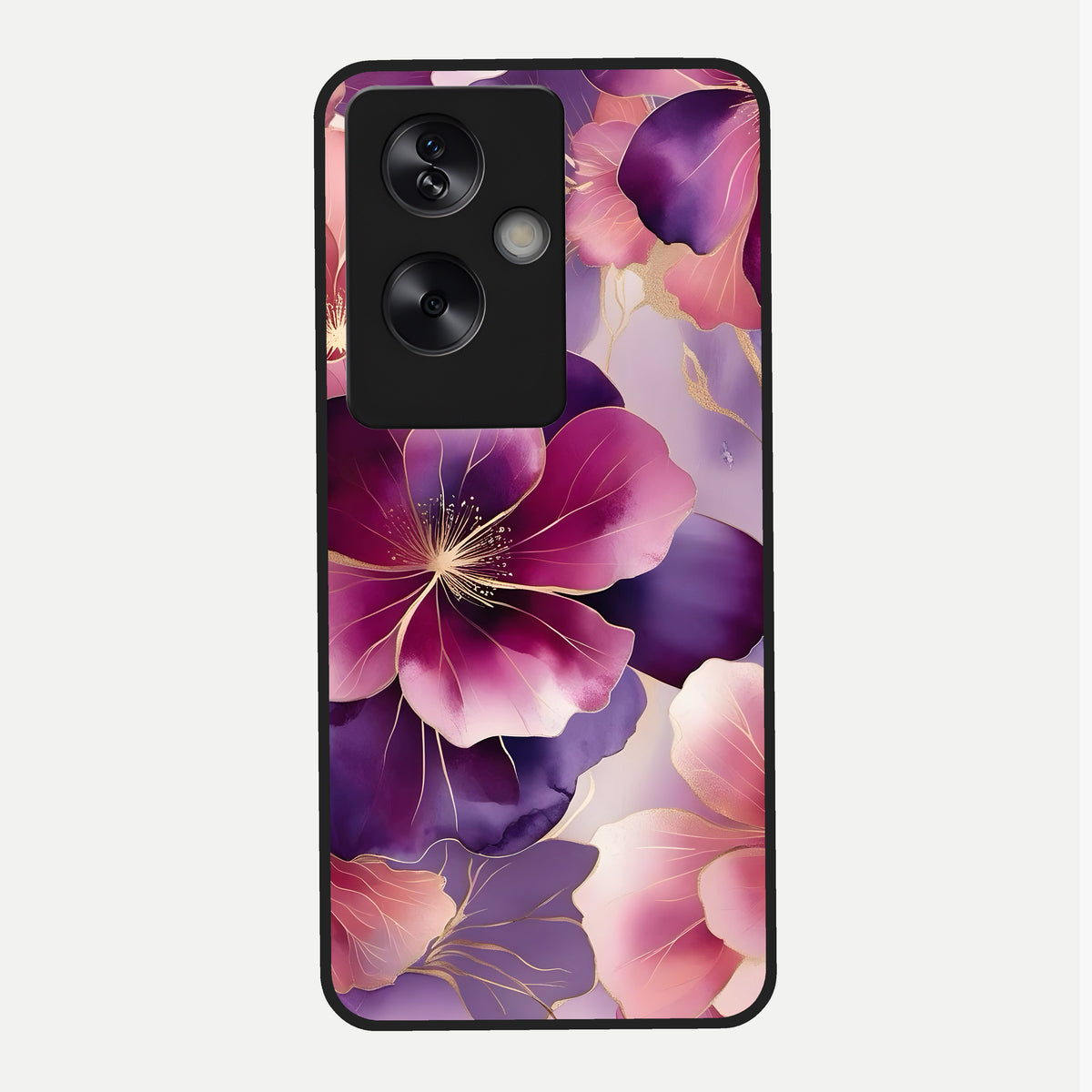  Pink Bouquet Florals Glass Case For Oppo A79 back cover – full design glossy printed glass finish