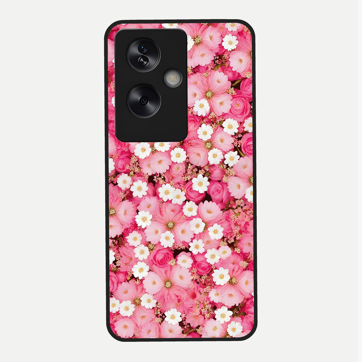  Pink Daisy Bliss Glass Case For Oppo A79 back cover – full design glossy printed glass finish