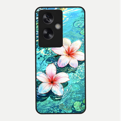  Pink Flowers in Water Glass Case For Oppo A79 back cover – full design glossy printed glass finish