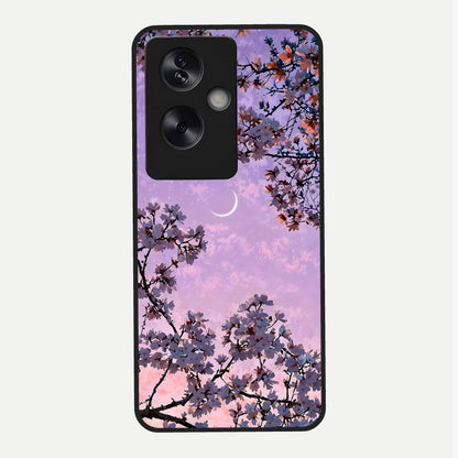  Purple Serenity Moon Glass Case For Oppo A79 back cover – full design glossy printed glass finish