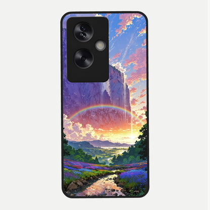  Rainbow Valley Dream Glass Case For Oppo A79 back cover – full design glossy printed glass finish