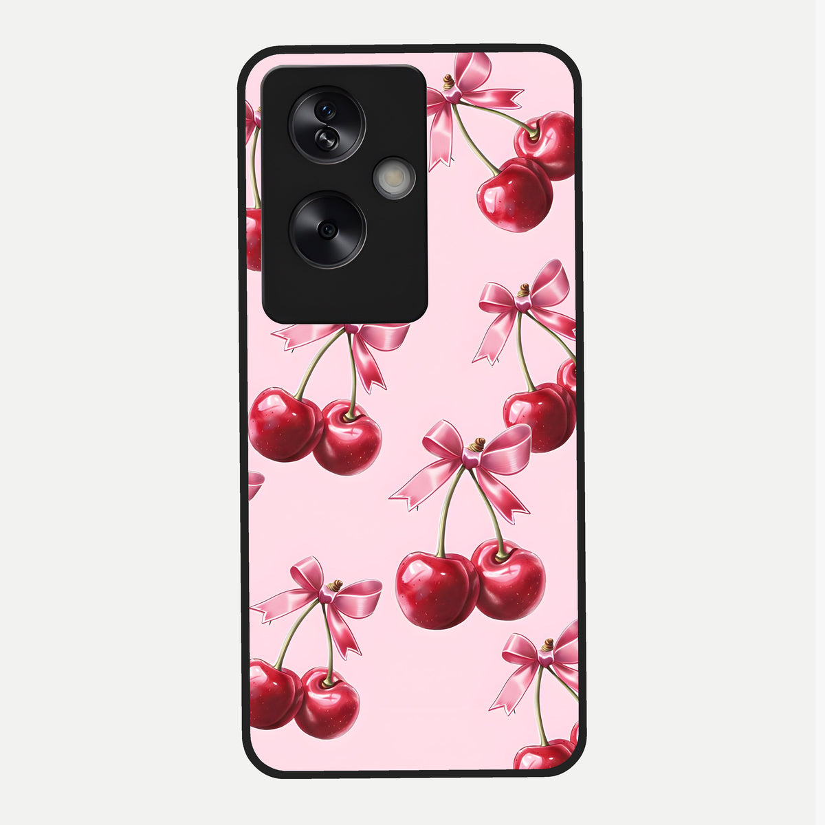  Red Cherries Pattern Glass Case For Oppo A79 back cover – full design glossy printed glass finish