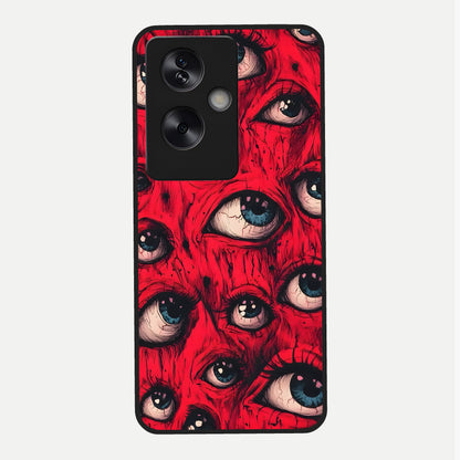  Red Eyes Pattern Glass Case For Oppo A79 back cover – full design glossy printed glass finish