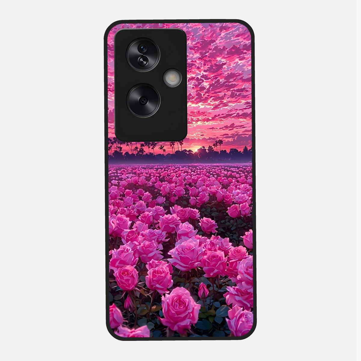  Rose Sunset Valley Glass Case For Oppo A79 back cover – full design glossy printed glass finish