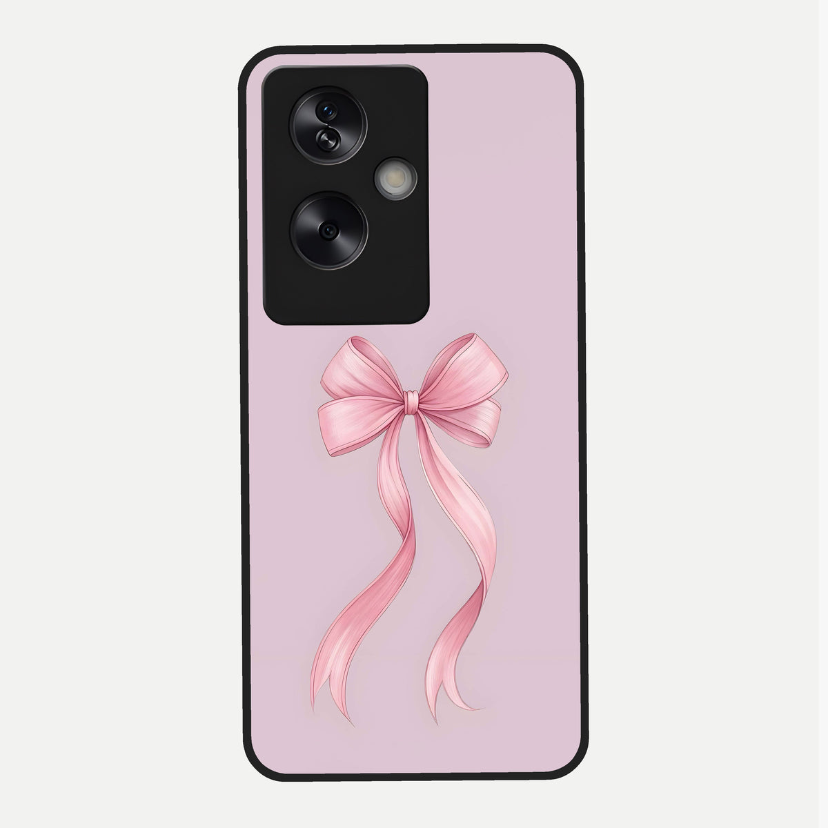 Soft Blush Bow Glass Case For Oppo A79 back cover – full design glossy printed glass finish