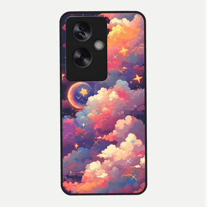  Starlit Dream Clouds Glass Case For Oppo A79 back cover – full design glossy printed glass finish