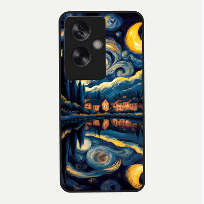  Starry Sky Serenity Glass Case For Oppo A79 back cover – full design glossy printed glass finish
