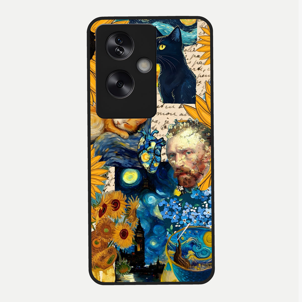  Sunflower Chic Mood Custom Name Glass Case For Oppo A79 back cover – full design glossy printed glass finish